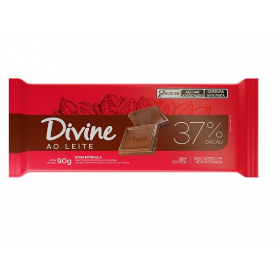 TABLETE CHOCOLATE AO LEITE 37% CACAU 90G - DIVINE SCHAR