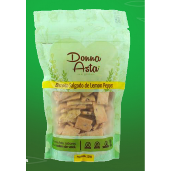 BISCOITO SALGADO SABOR LEMON PEPPER SEM GLÚTEN 150G