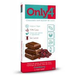 TABLETE DE CHOCOLATE AMARGO 70% CRANBERRY 70g  TABLETE DE CHOCOLATE AMARGO 70% CRANBERRY 70g