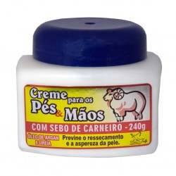 CREME PARA OS PÉS E MÃOS COM SEBO DE CARNEIRO 240g