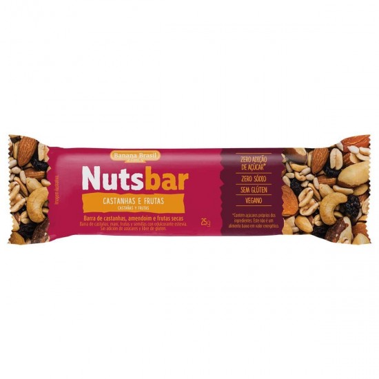 BARRA CASTANHA E FRUTAS NUTSBAR 25g